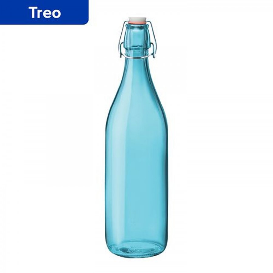 Treo Spray Glass Water Bottle With Cork - Light Blue