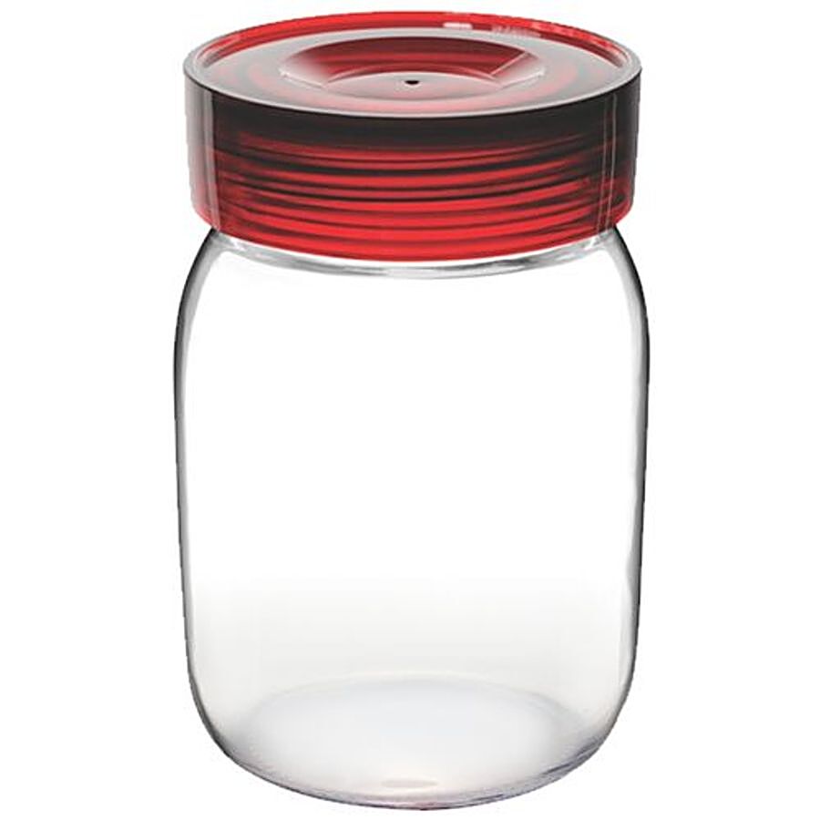 Treo Storage Jar with Red Lid - Transparent