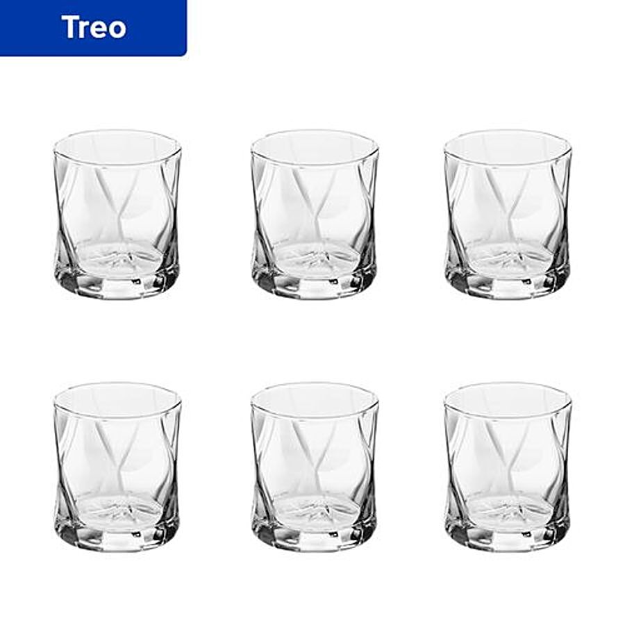 Treo Water/Juice/Whiskey Glass Tumbler - Dallas Diamond Shape Lines