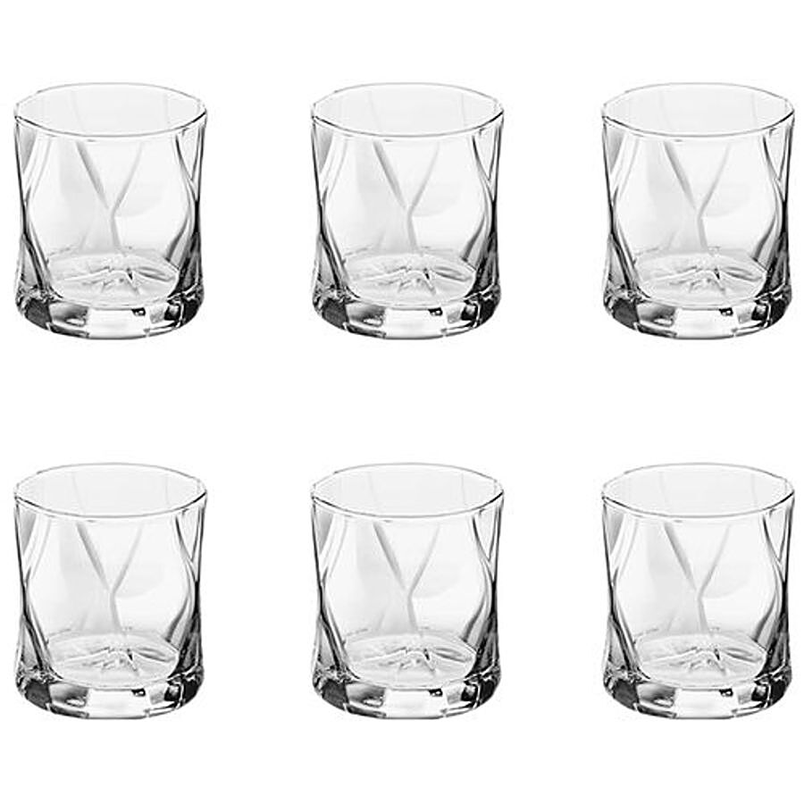 Treo Water/Juice/Whiskey Glass Tumbler - Dallas Diamond Shape Lines