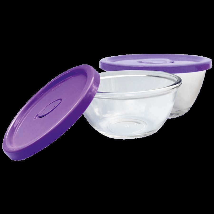 Yera Glass Bowl With Purple Lid - Polo