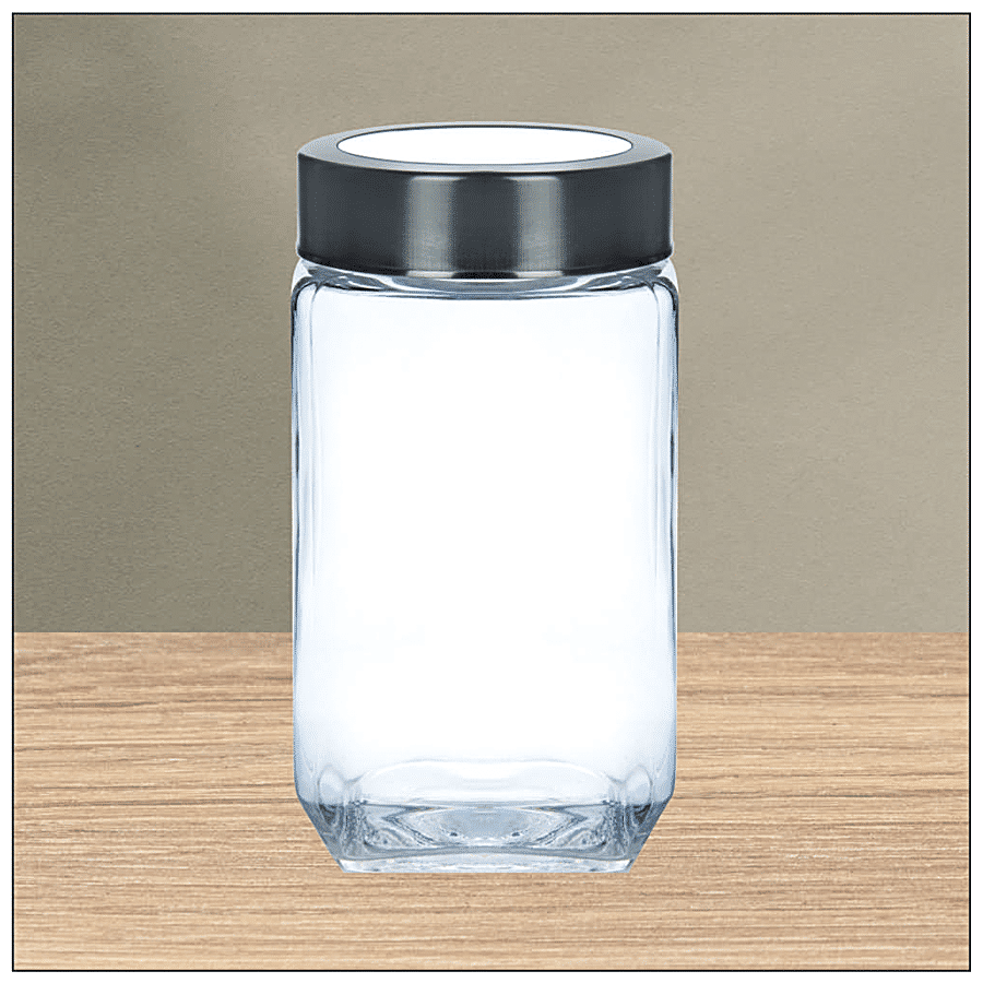 Yera Glass Storage Jar - With Steel See Through Lid