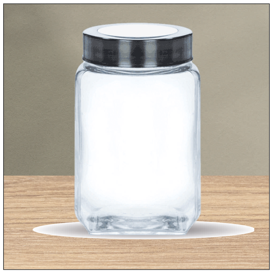 Yera Steel Lid See Through Square Jars