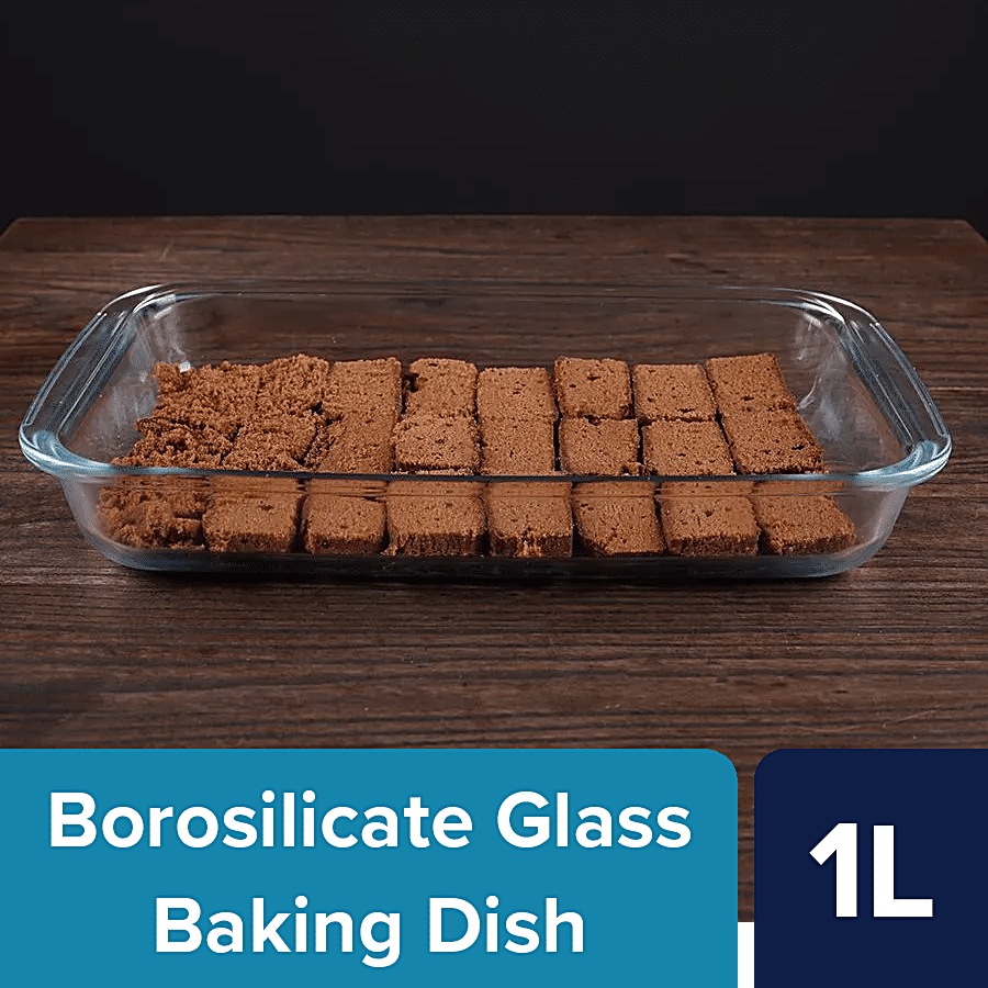 bb home Glass Rectangular Borosilicate Baking Dish - Microwave Safe