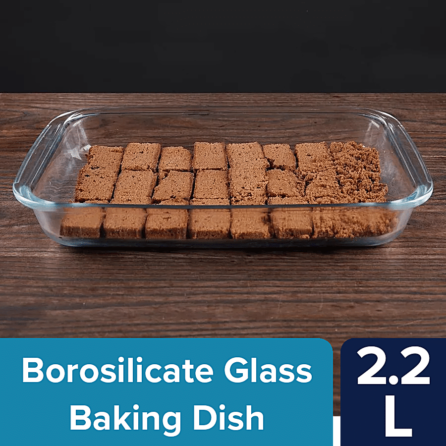 bb home Glass Rectangular Borosilicate Baking Dish - Microwave Safe