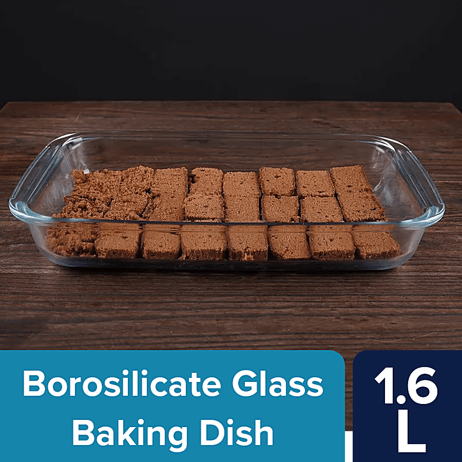 bb home Glass Rectangular Borosilicate Baking Dish - Microwave Safe