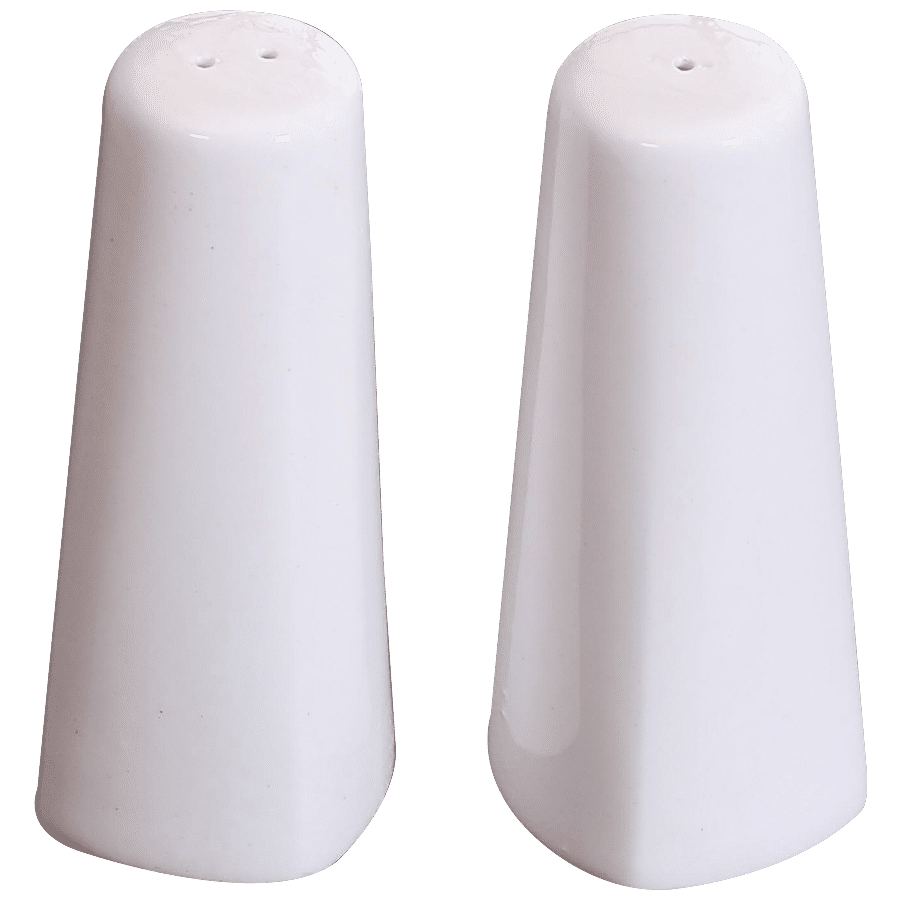 Claycraft Basic Cruet Tower Set Salt & Pepper Shaker - Plain White