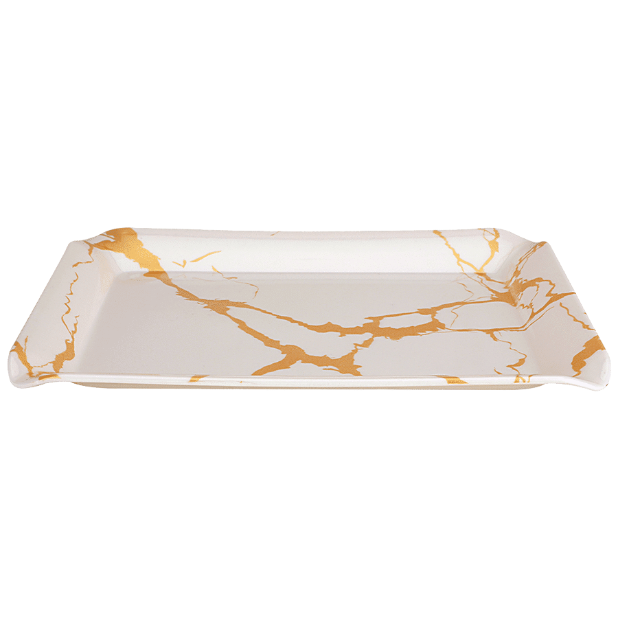 DP Coral Serving Tray Set - White Marble