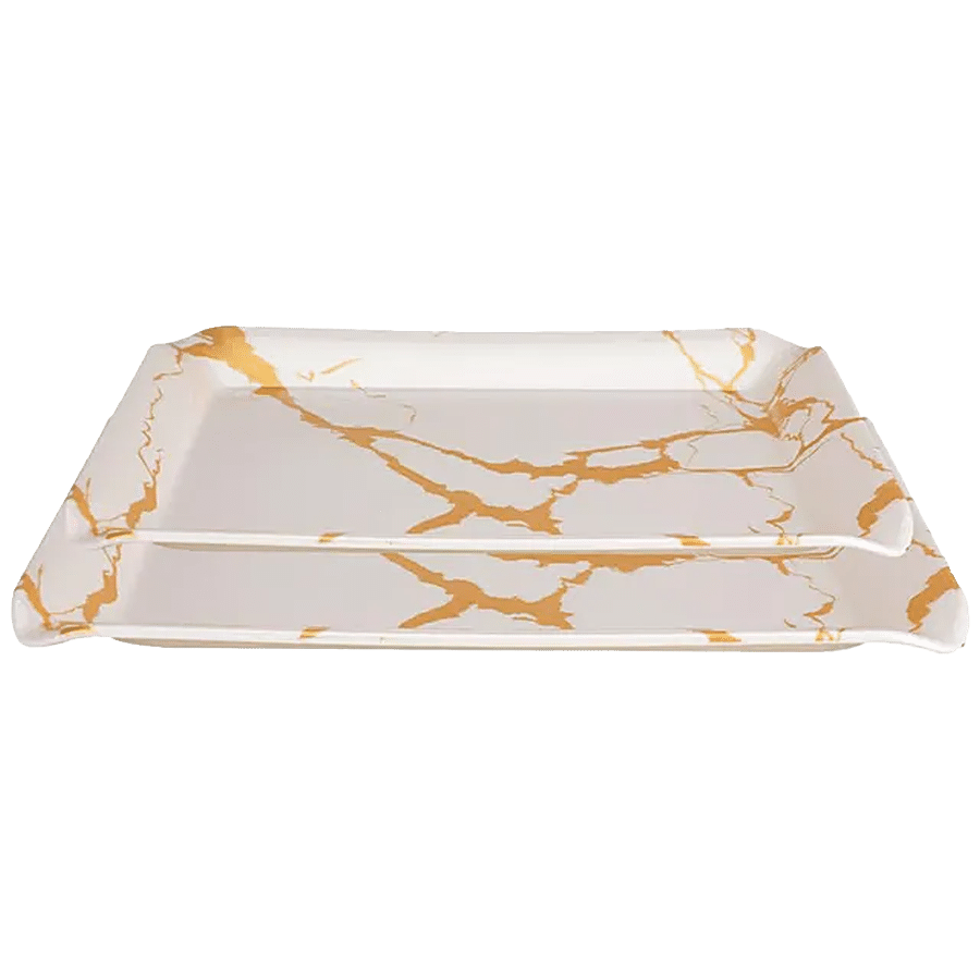 DP Coral Serving Tray Set - White Marble