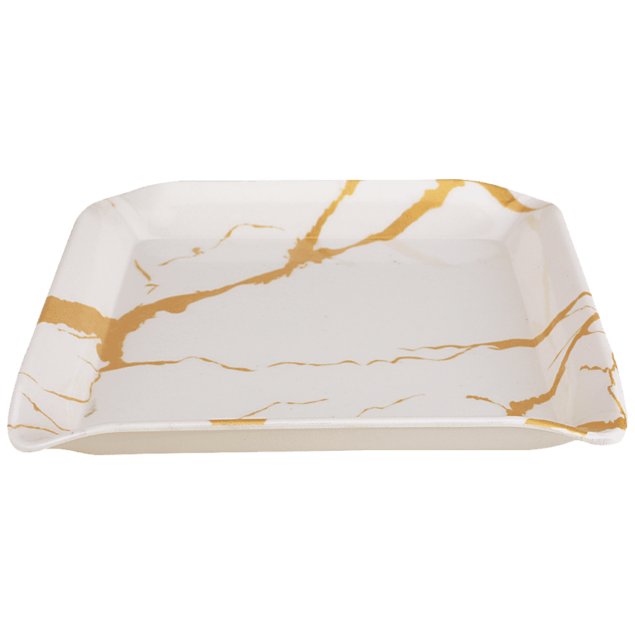 DP Coral Snack Tray - White Marble