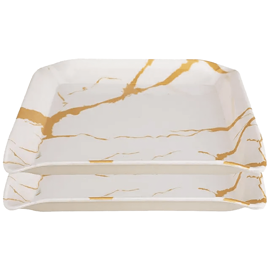 DP Coral Snack Tray - White Marble