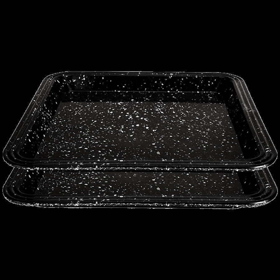 DP Square Serving Tray - Black Dot