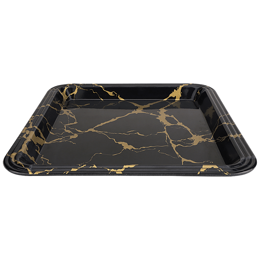 DP Square Serving Tray - Black Marble