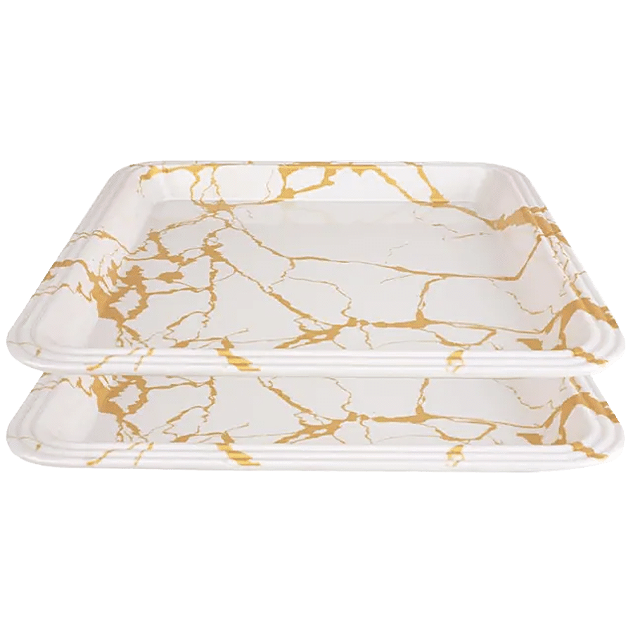 DP Square Serving Tray - White Marble