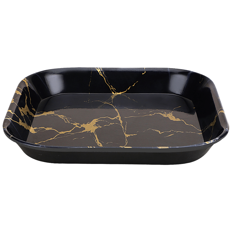 DP Square Snack Tray - Black Marble