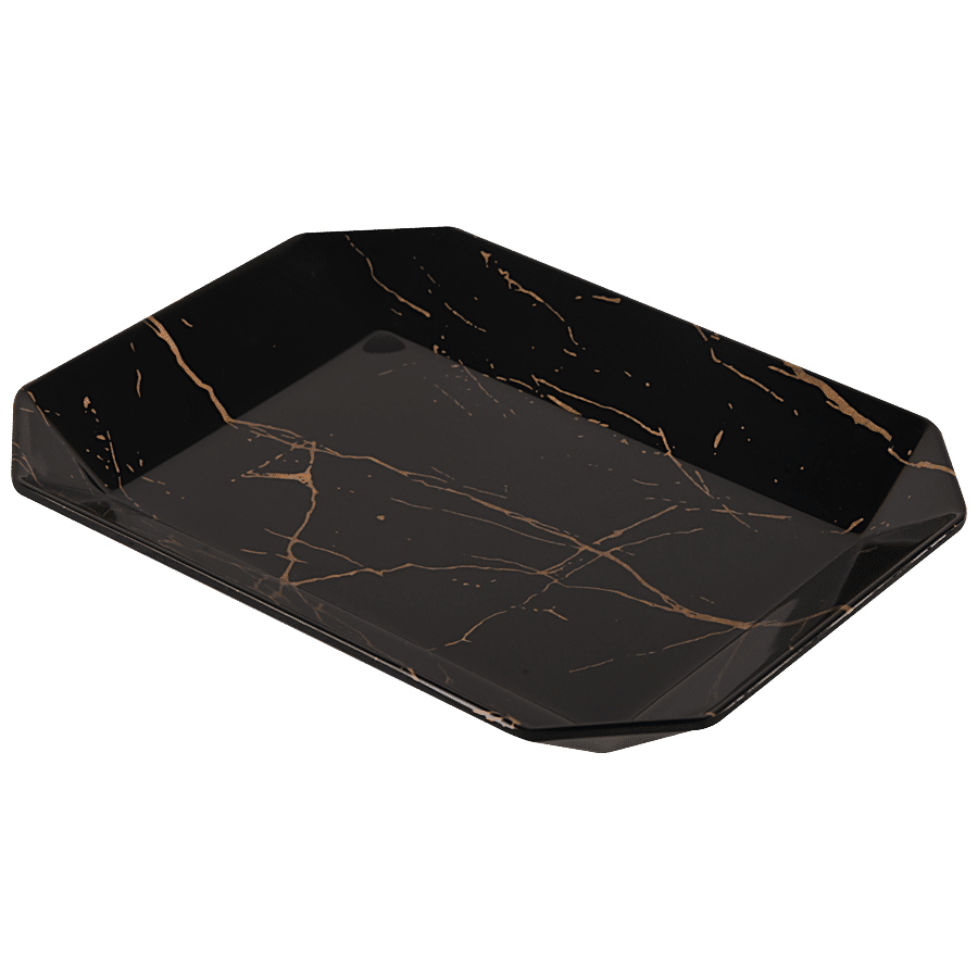 Dinewell Melamine Persian Tray Small - Black Static