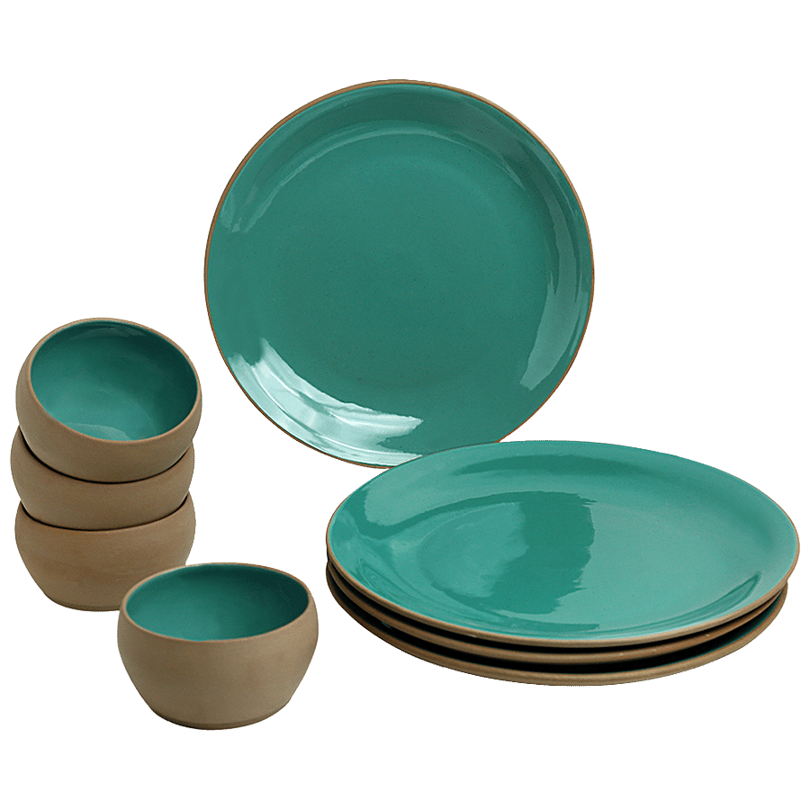 ExclusiveLane Ceramic Dinner Plates - With Katoris