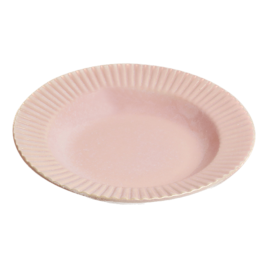 ExclusiveLane Coral Reef Ceramic Dinner Plates - Light Pink