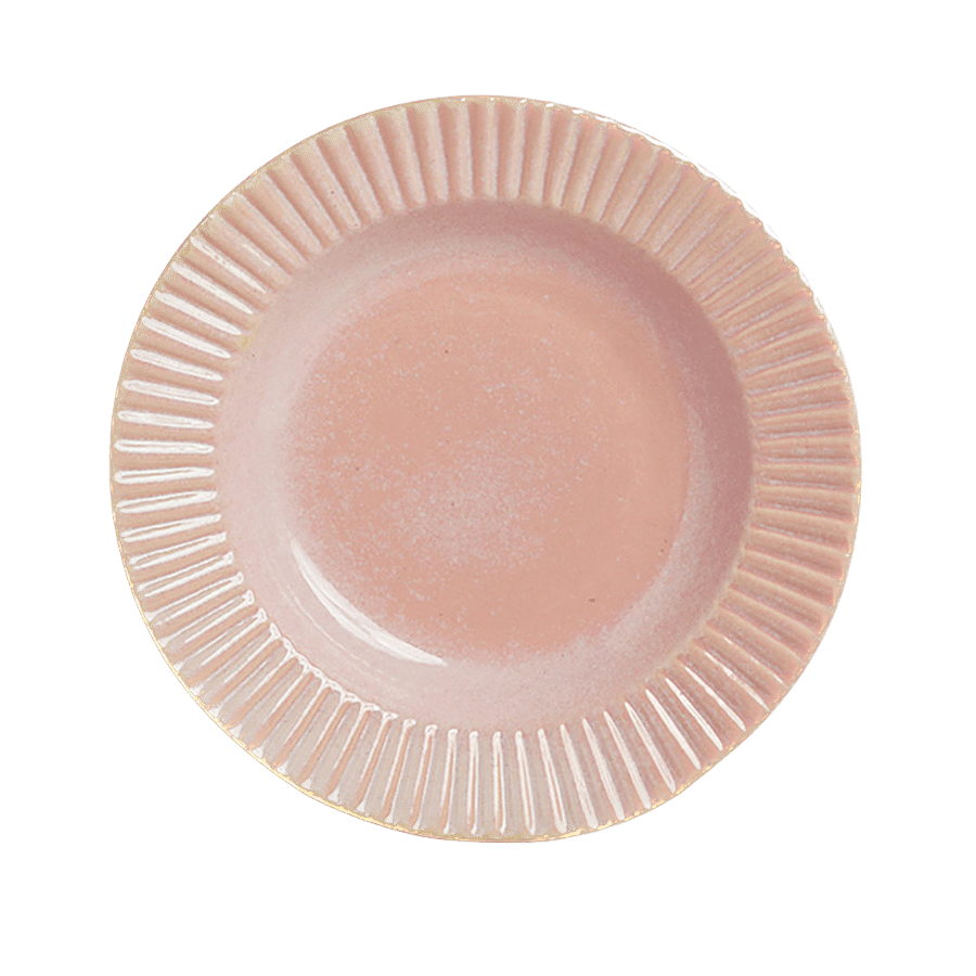 ExclusiveLane Coral Reef Ceramic Dinner Plates - Light Pink