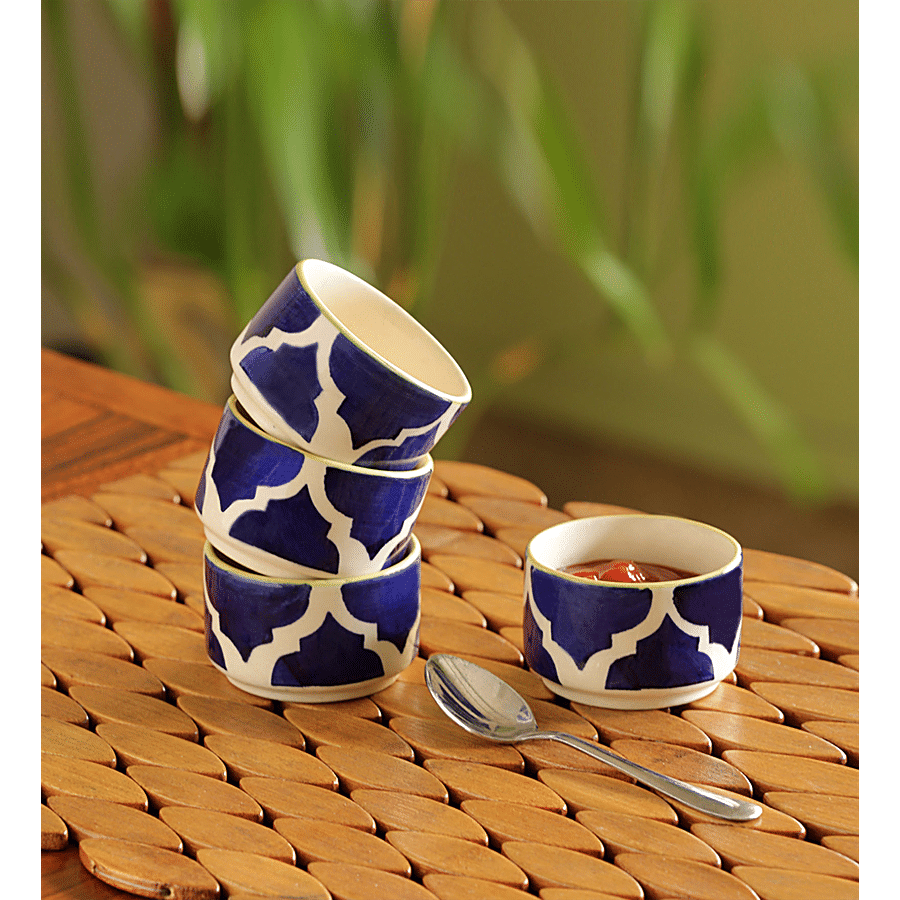 ExclusiveLane Four Dips Of Morocco Chutney & Pickle Ceramic Bowls - Hand-Painted