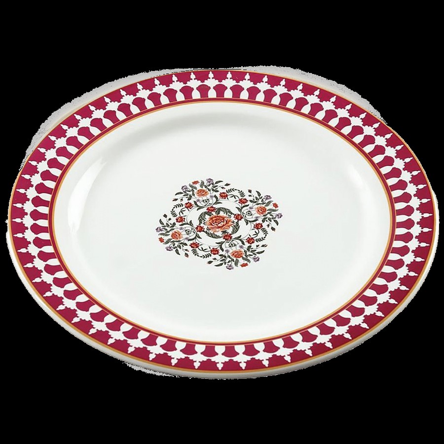 India Circus Ceramic Dinner Plate - Floral Fountain