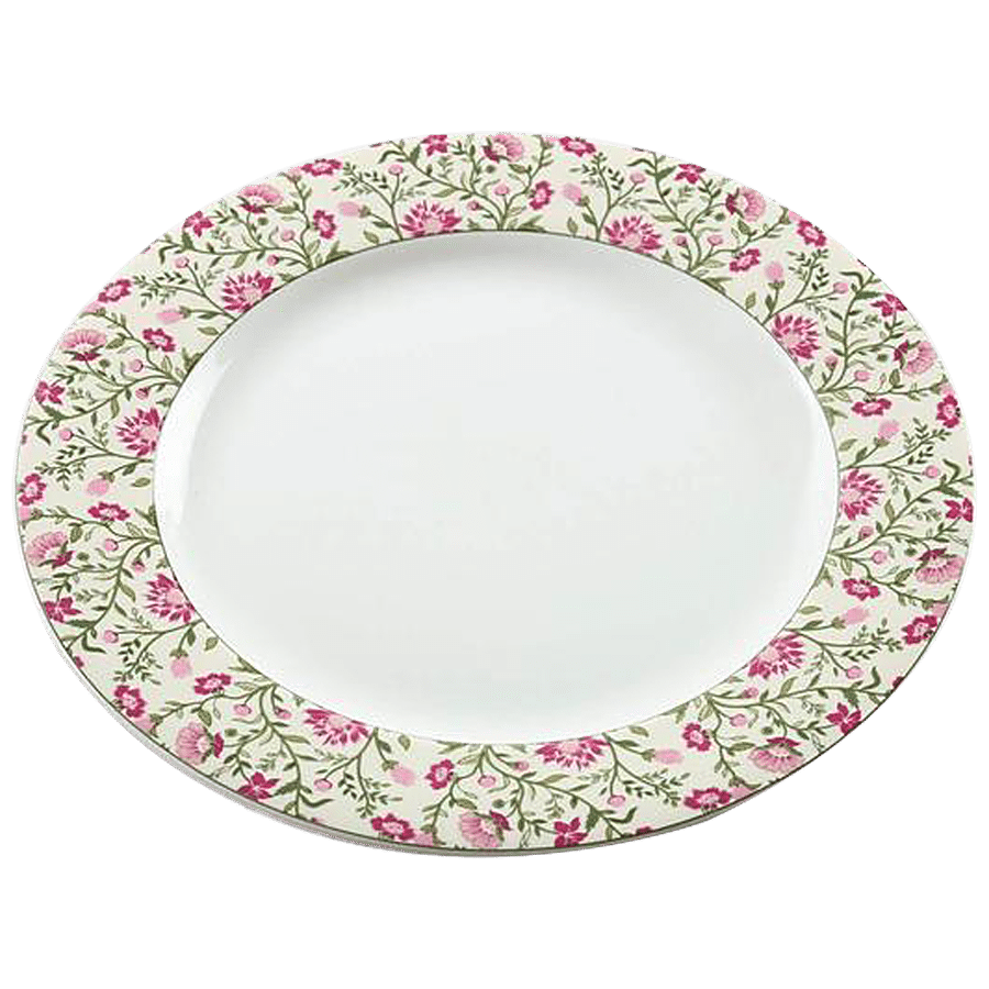 India Circus Ceramic Dinner Plate - Rose Mallow Moscheutos