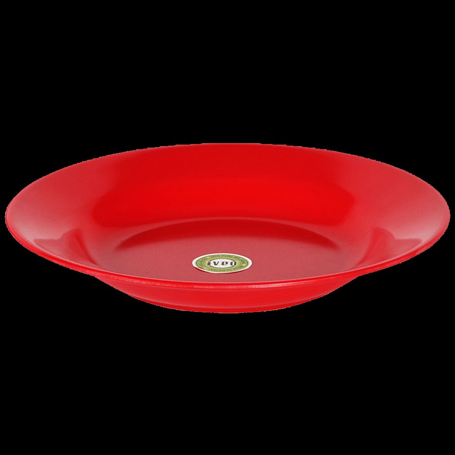 Iveo  100% Melamine Idli/Pasta Plate - Red