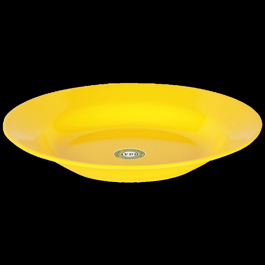 Iveo  100% Melamine Idli/Pasta Plate - Yellow