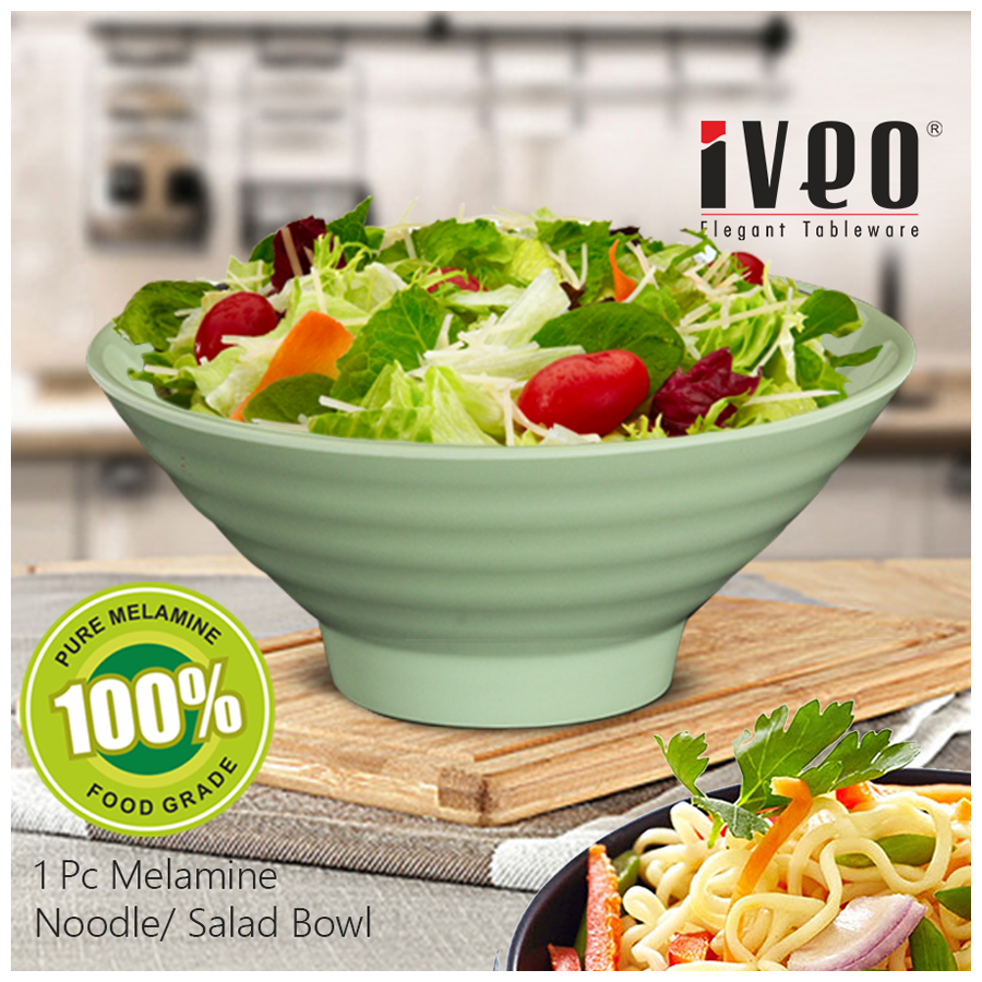 Iveo  100% Melamine Noodle/Salad Bowl - Green