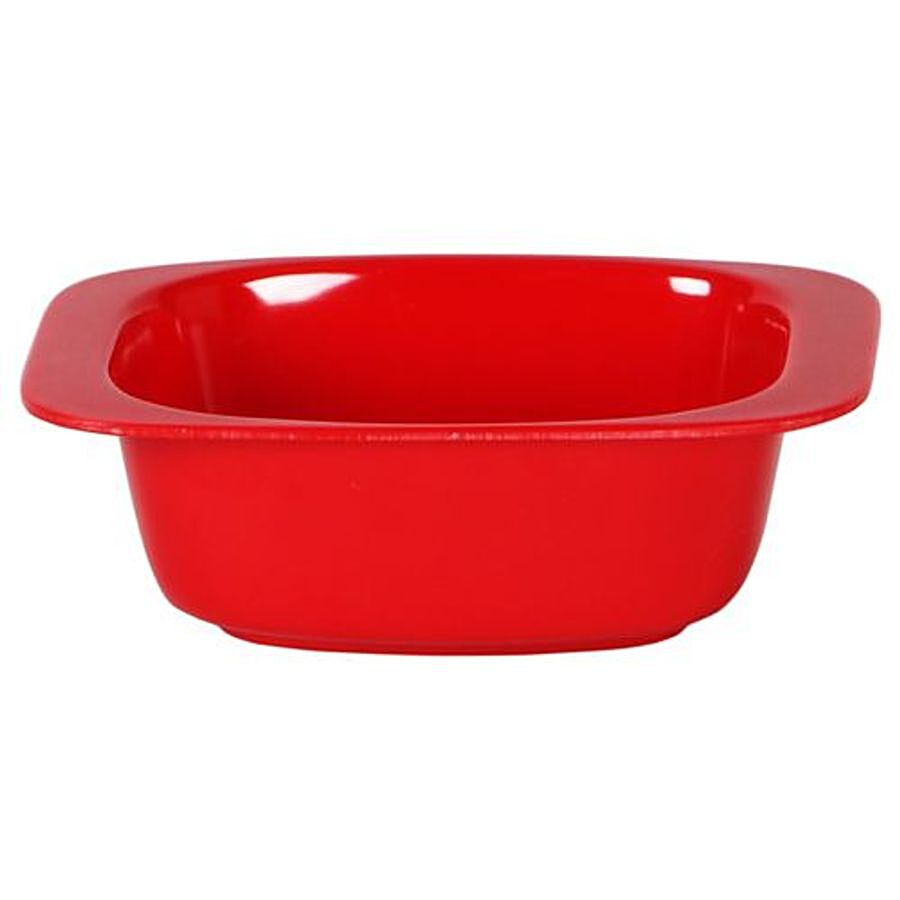 Iveo  100% Melamine Soup Bowl With Spoon Set - Red