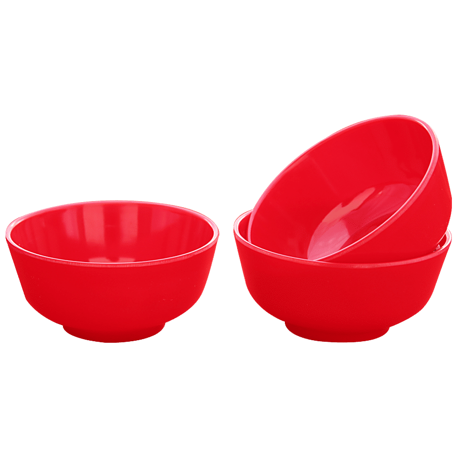 Iveo  100% Melamine Veg Bowl Set - Red