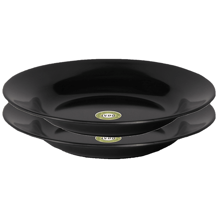 Iveo  Idli/ Noodles/Pasta Plate - 100% Melamine - Black