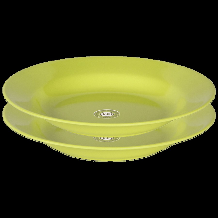 Iveo  Idli/ Noodles/Pasta Plate - 100% Melamine - Green