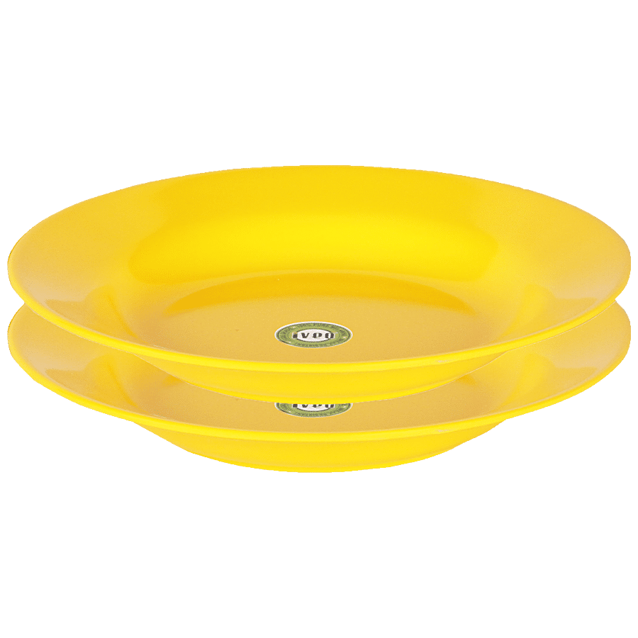 Iveo  Idli/ Noodles/Pasta Plate - 100% Melamine - Yellow