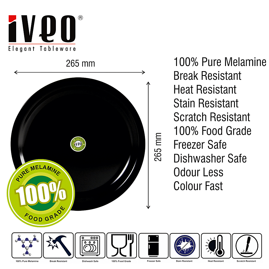 Iveo  Melamine Full Plate 10.5" - Scratch-Resistant