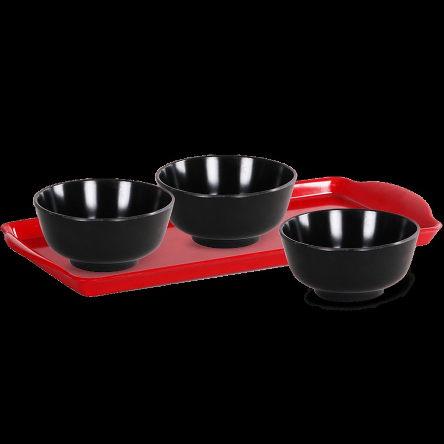 Iveo  Snack Bowl & Tray Set - 100% Melamine