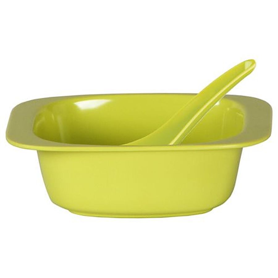 Iveo  Soup Bowl With Spoon Set - 100% Melamine - Green