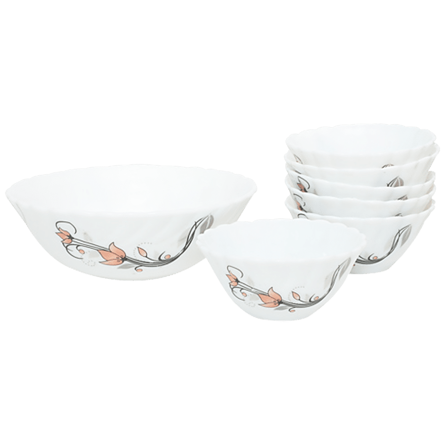 LaOpala Opalware Pudding Set - Scarlet Blooms