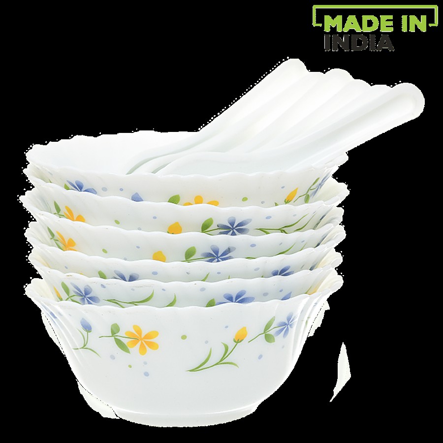 Laopala Diva Opalware Classique Soup Bowl Set - Twilight Bouquet