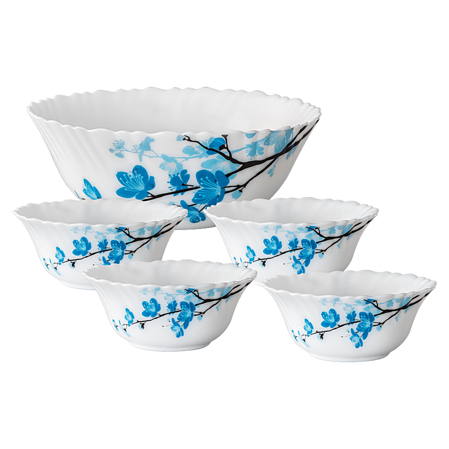 Larah by Borosil Mimosa Opalware Pudding Set -  White