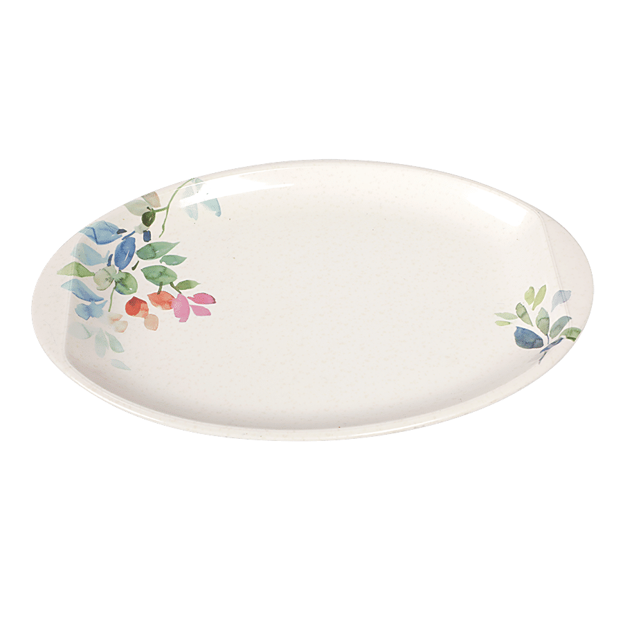 Servewell Pure Melamine Oval Urmi Serving Platter - Leaf Glossary