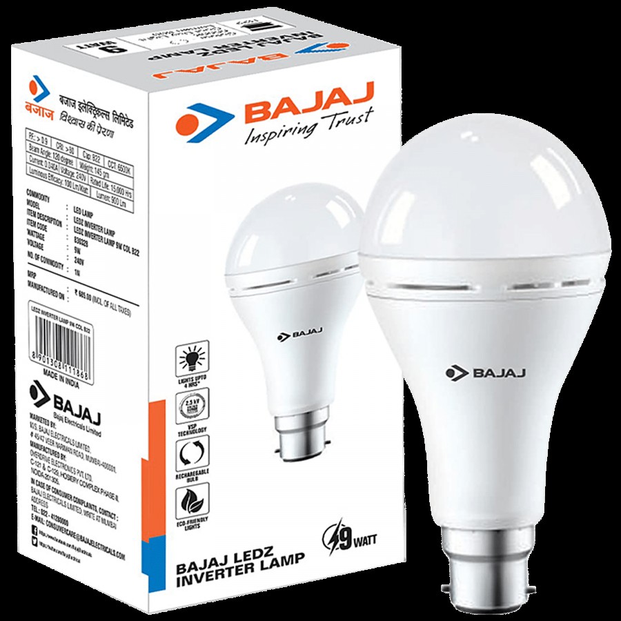 Bajaj LEDz Inverter Lamp 9W - Cool Day Light