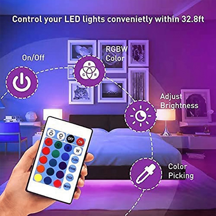 Desidiya RGB LED Strip Light With With Adapter & Remote