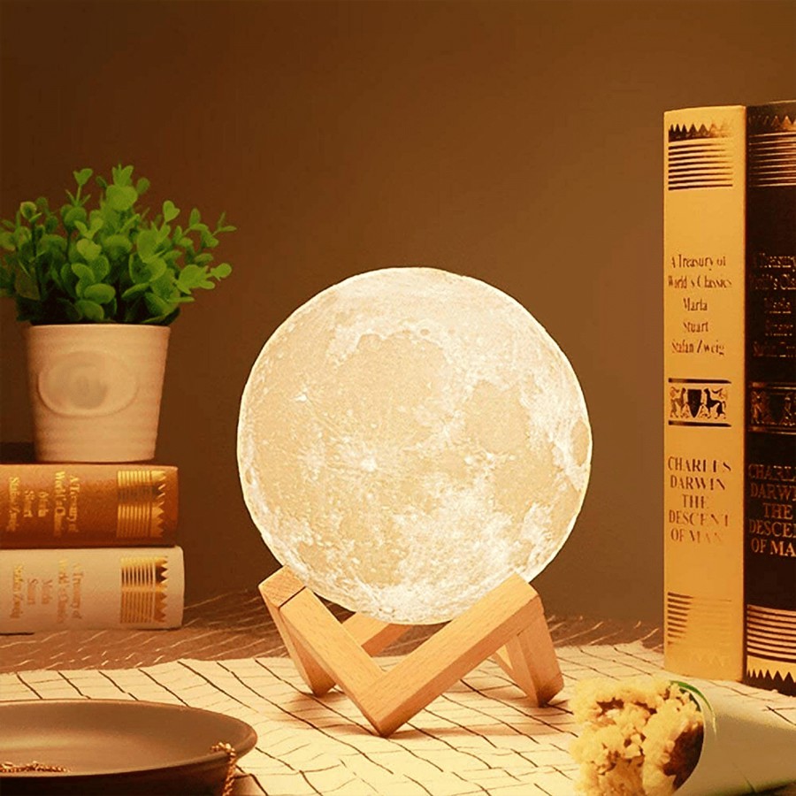 Desidiya 3D Moon Lamp - 7 Colour Changing Rechargeable LED Night Light