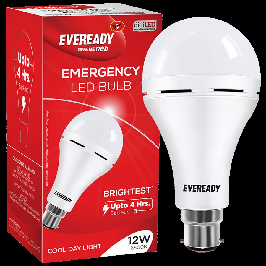 Eveready 12 W Emergency Inverter LED B22D LED Light Bulb - 4 Hour Battery Backup