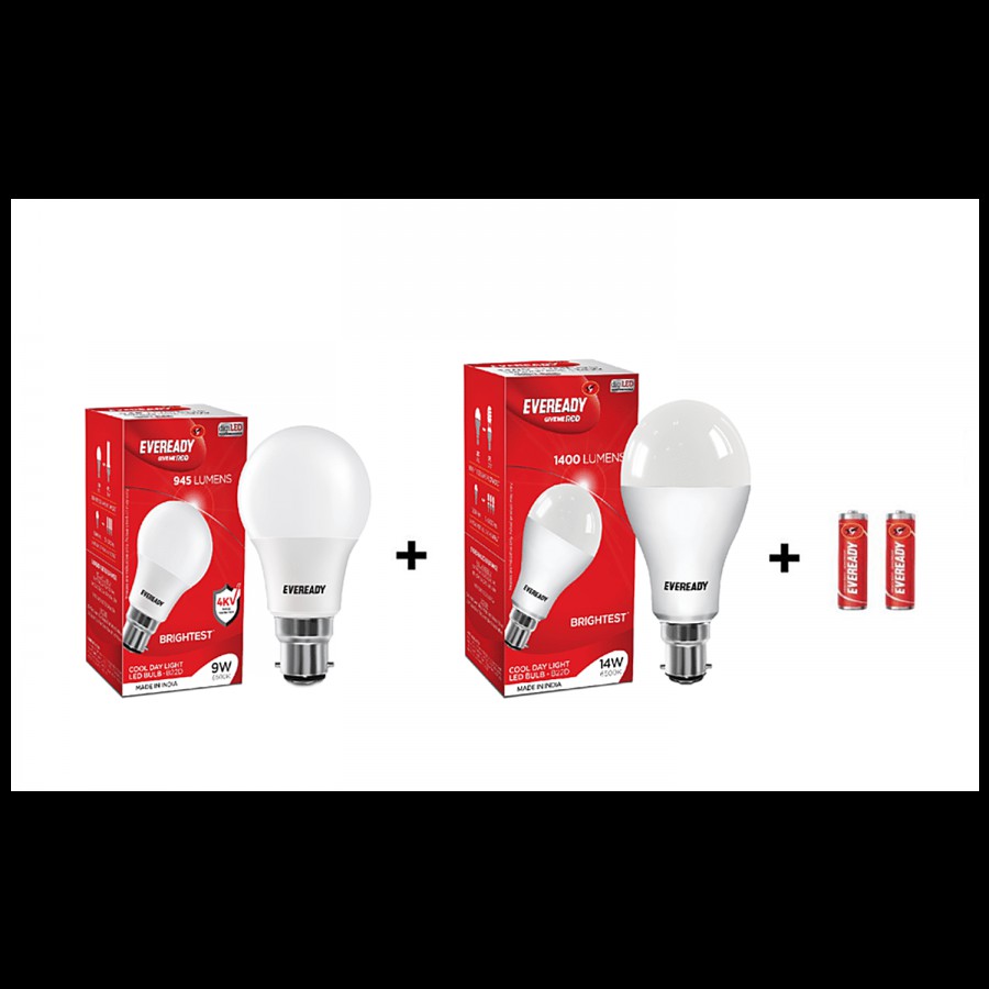 Eveready 14W & 9W LED Light Bulb - Long Life & Low Maintenance