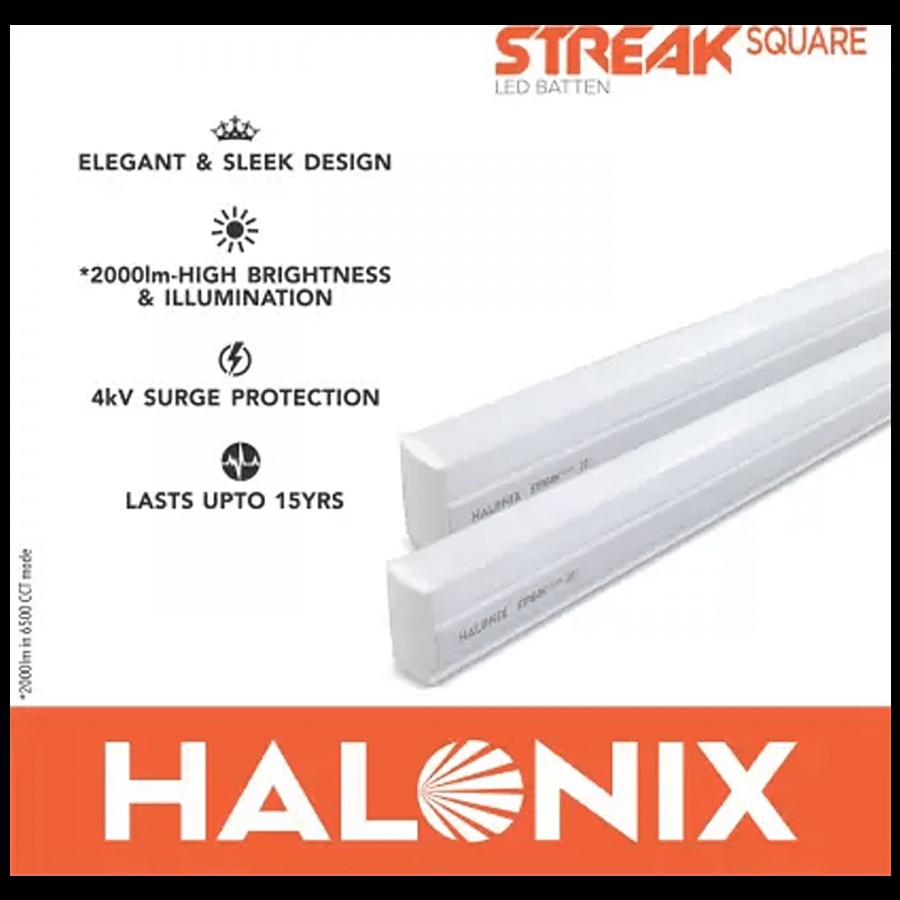 Halonix Streak Square Batten - 20W 4 Feet LED