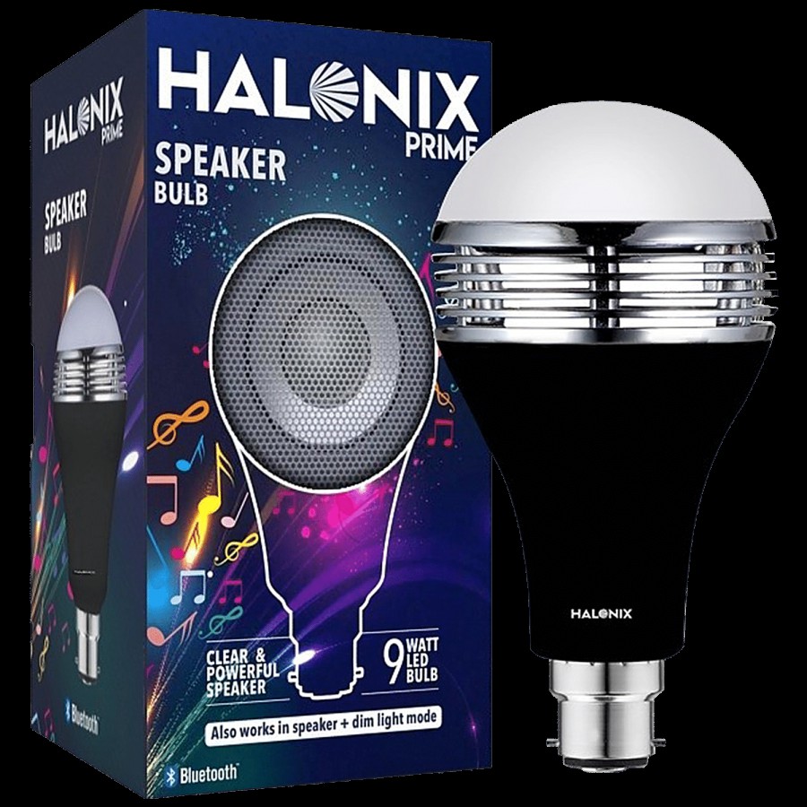 Halonix B22d 9-Watt LED Bluetooth Speaker Bulb - Provides White & Yellow Light