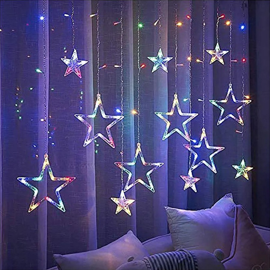 Lexton 12 Stars 138 LED Curtain String Light - 8 Modes