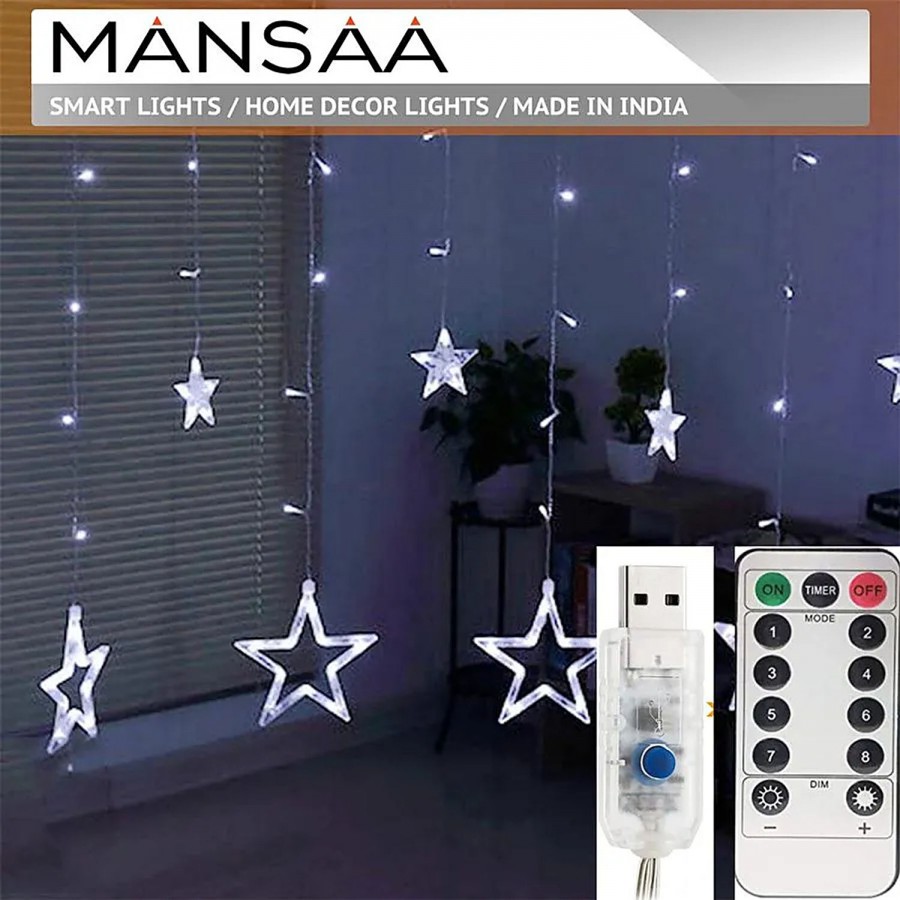 MANSAA 115 LEDs Star String Lights - Remote & USB Adapter